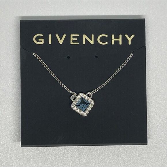 Givenchy Stunning Crystal Necklace Silver Plate CZ Chic Designer Fashion Style - Picture 6 of 9
